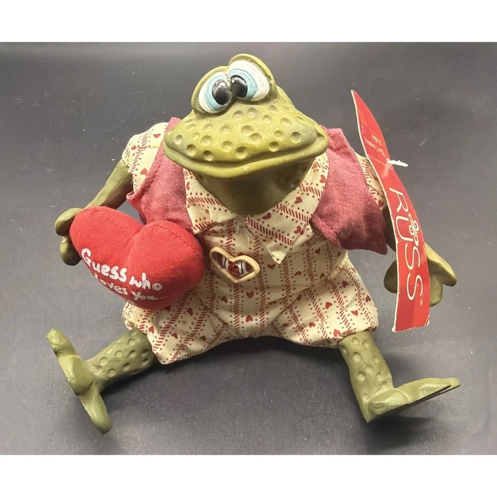 Valentino Frog Shelf Sitter Russ Berrie Kathleen Kelly's Frog 422L‎ With Tag VTG